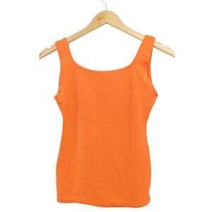 Liza Bruce Women's Orange Stretch Pullover Tank Top Size Small Vibrant